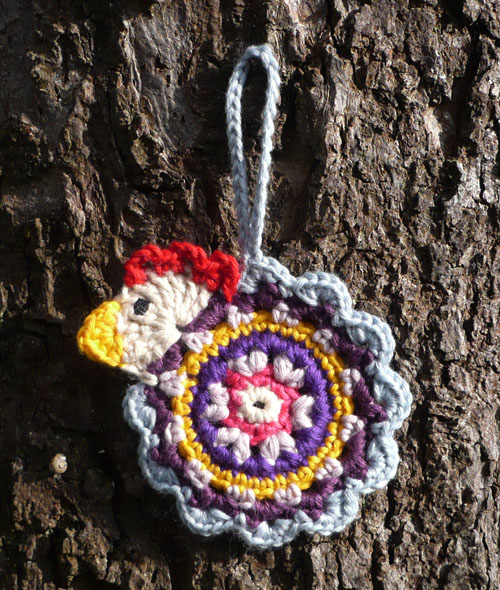 poule décoration crochet coton